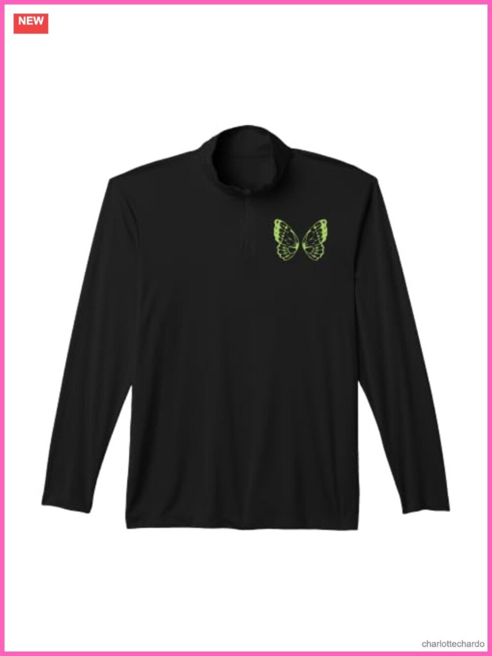 Fairycore Goblincore Butterfly Wings Quarter-Zip Performance Top